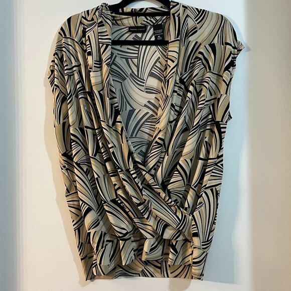 New York & Company Tops - New York & Company Geometric Blouse (XL), Black & Cream